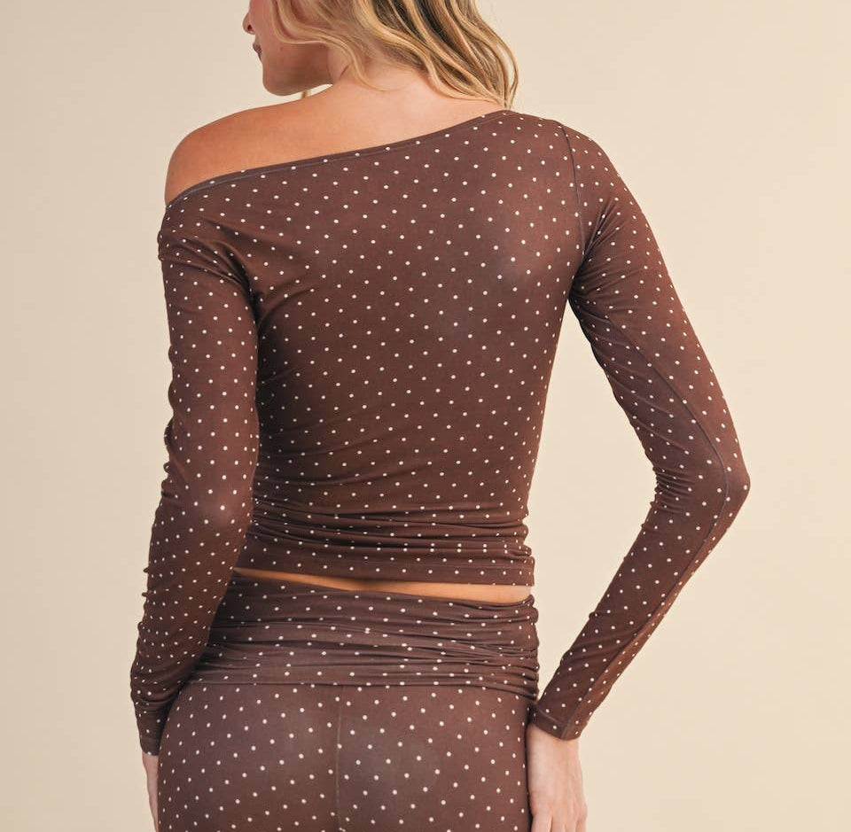Brown Polka Dot Print set