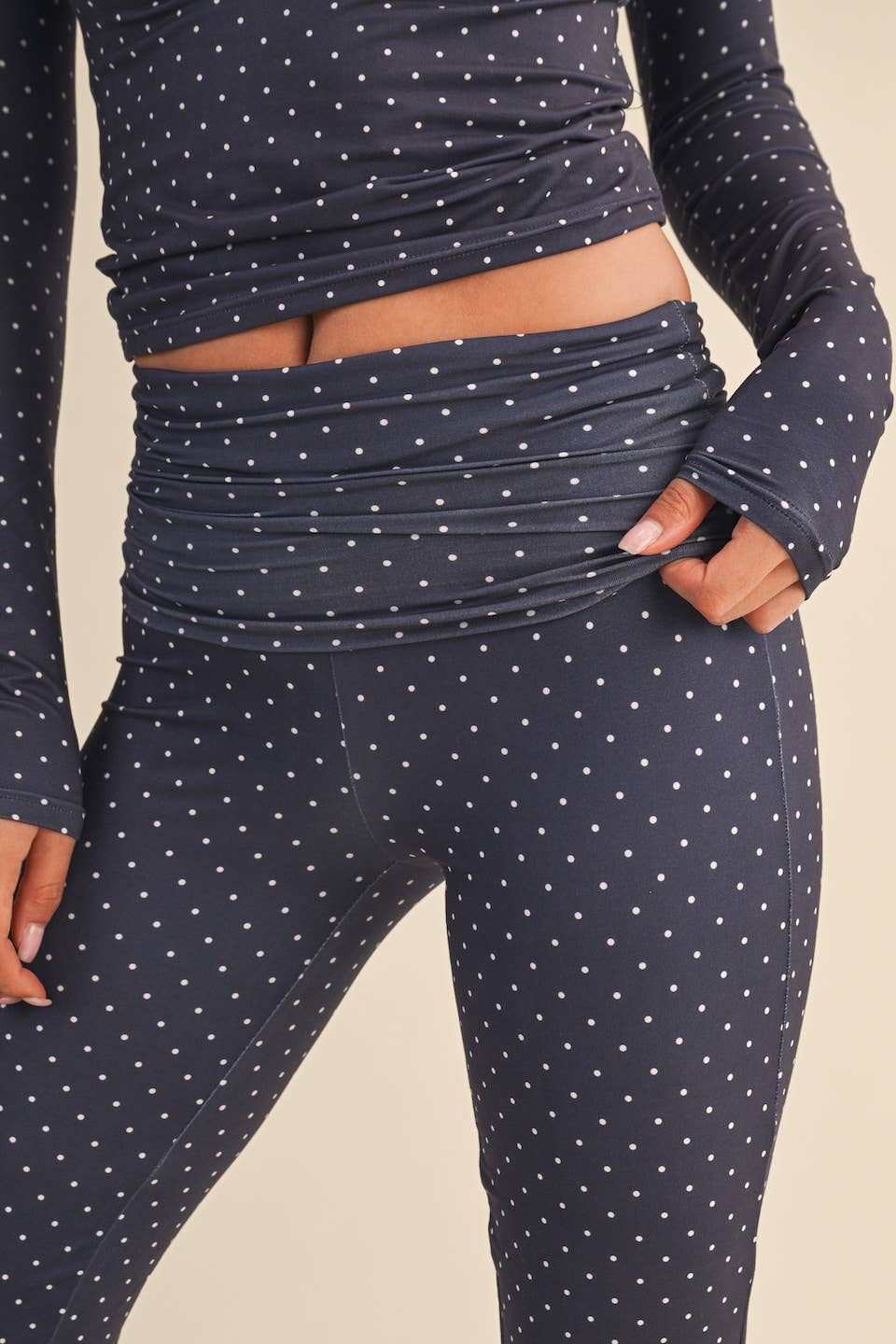Navy Blue Polka Dot Print set
