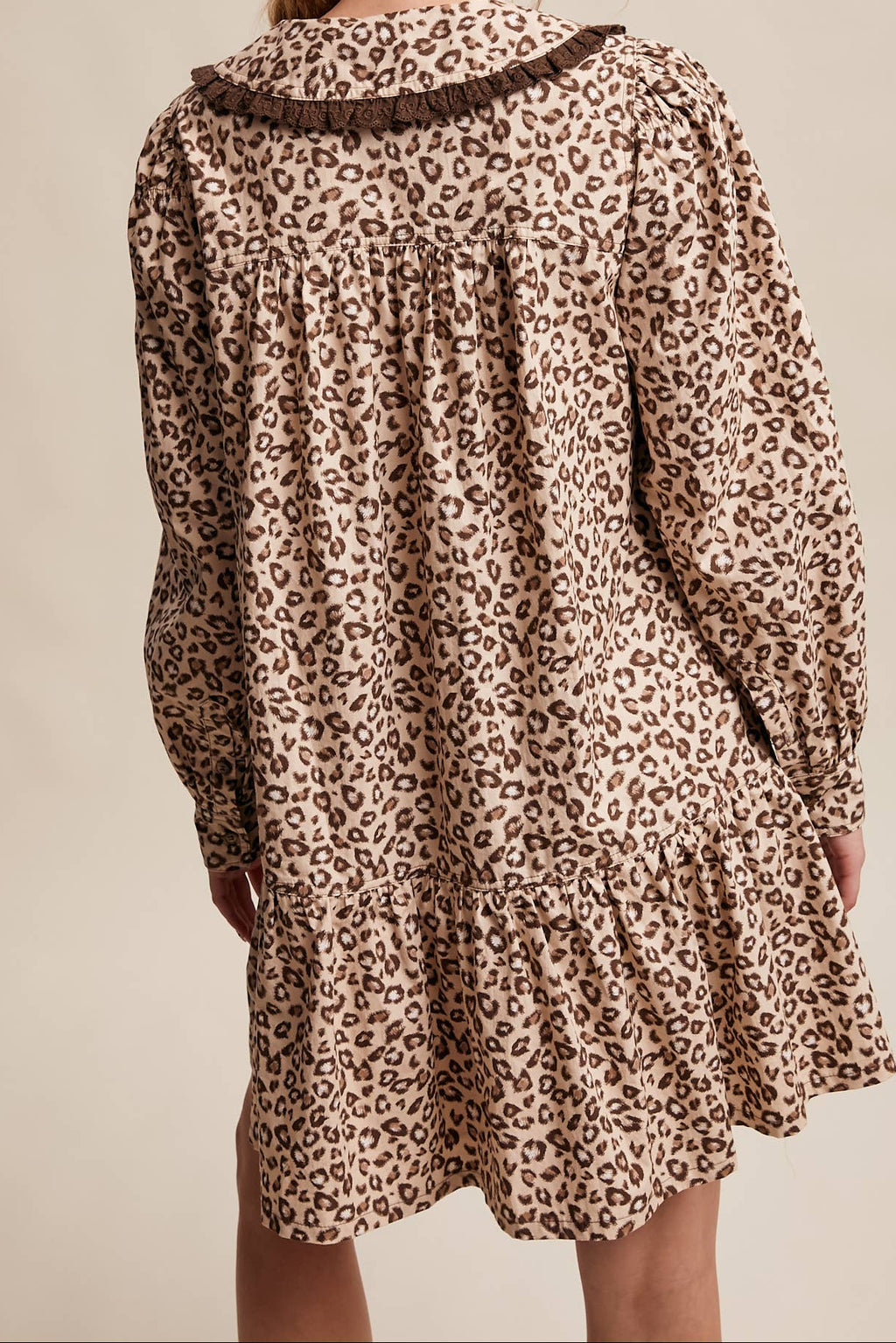 Leopard Ruffle Collar Mini Dress