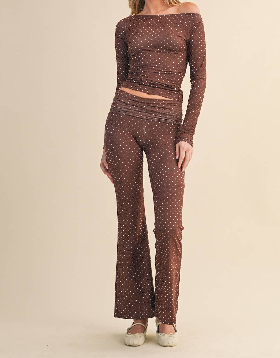 Brown Polka Dot Print set